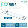 Spancraft Glass 4REC10QR-CR Quarter Round Glass Shower Shelf with 4" Rectangle Clamp, Chrome Bracket, 10" view 3