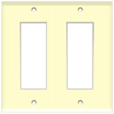 Decorative Wall Plate 2-Gang Almond (Pack of 12)