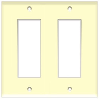 Decorative Wall Plate 2-Gang Almond (Pack of 12)