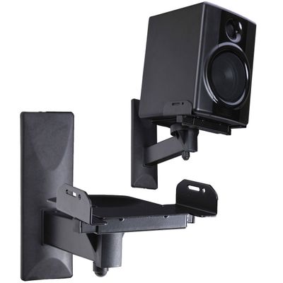 VideoSecu Side Clamping Bookshelf Speaker Wall Mount - Sturdy Steel Gripping Bracket (one Pair) 3LH