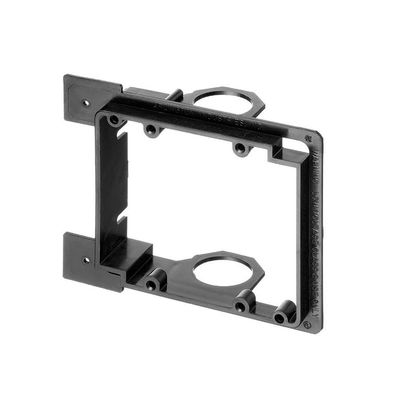 Low Voltage Mounting Brackets, New Construction, Black w/ 3/4" EMT Fitting, Single-Gang & Dual Gang - 2-Gang