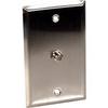 1-Gang Stainless Steel Wall Plate with 1 Coax F Connector Feed-Thru-by-TecNec view 1