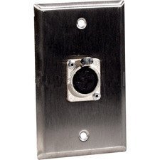 1-Gang Stainless Steel Wall Plate with 1 Neutrik 3-Pin XLR Male-by-TecNec