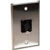 1G Stainless Steel Wall Plate with One 5-Pin XLR DMX Connector-by-TecNec view 1