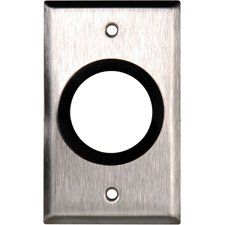 1-Gang Stainless Steel Wall Plate with One 1-5/8 inch Grommet-by-TecNec