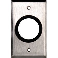 1-Gang Stainless Steel Wall Plate with One 1-5/8 inch Grommet-by-TecNec