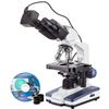 AmScope B120B-10M Digital Siedentopf Binocular Compound Microscope, 40X-2000X Magnification, Brightfield, LED Illumination, Abbe Condenser, Double-Layer Mechanical Stage, Includes 10MP Camera with Reduction Lens and Software view 1