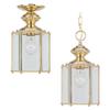 Generation Lighting 6008-02 Classico One-Light Outdoor Semi-Flush Convertible Pendant with Clear Beveled Glass Panels, Polished Brass Finish view 1