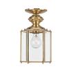 Generation Lighting 6008-02 Classico One-Light Outdoor Semi-Flush Convertible Pendant with Clear Beveled Glass Panels, Polished Brass Finish view 3