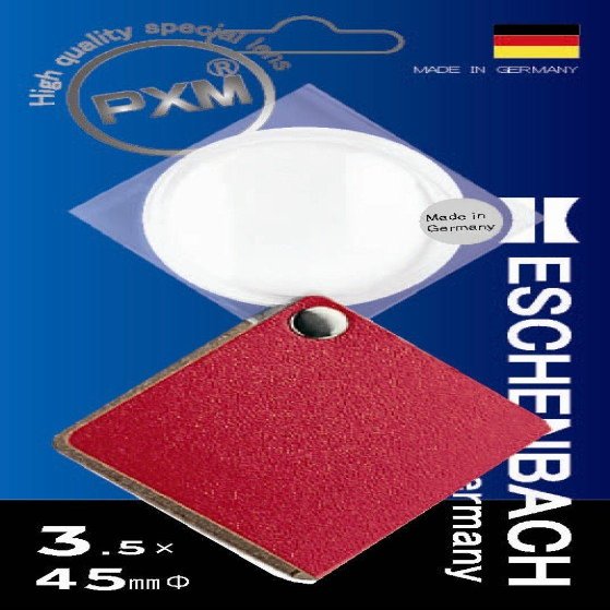Eschenbach 1730-131B Pocket Magnifier Economic Handy Magnifier 3.5X German Red