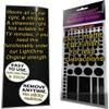 LightDims Black Out Edition - for Maximum Light Dimming (2 Sheets) Shapes & Uncut Sheet for Electronics & Appliances. Blocks 100% of Light, in Retail Packaging. Not for use on Recording Devices. view 2