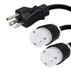 NEMA 6-20P to 2X L6-20R Y Splitter Cord - 22 Inches, 20A/250V, 12/3 SJT - Iron Box # IBX-24150 view 1