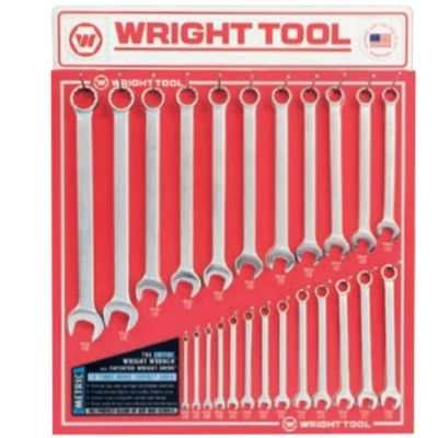 Combination Wrench w/Satin Finish Display - 24 Pieces