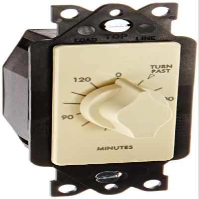 NSI TORK A502H Spring-Wound in-Wall Twist Timer, 2-Hour, Ivory