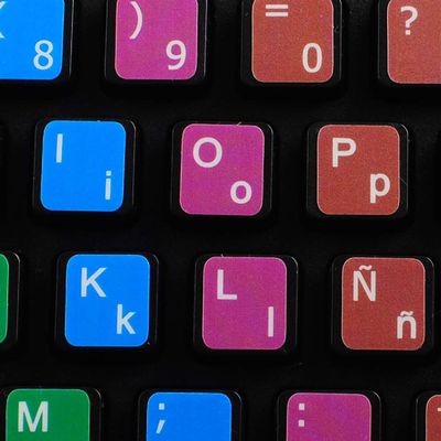 Learning Spanish Traditional Colored New Keyboard Stickers