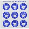 Brady 58542 Right-To-Know Pictogram Labels , Blue On White, 1-1/2" Width x 1-1/4" Height, Pictogram "Dust Mask" (9 Per Card, 1 Card per Package) view 1