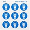 Brady 58547 Pressure Sensitive Vinyl Right-To-Know Pictogram Labels , Blue On White, 1 1/2" Height x 1 1/2" Width, Pictogram "Vapor Respirator" (9 Per Card, 1 Card per Package) view 1