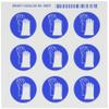 Brady 58557 Pressure Sensitive Vinyl Right-To-Know Pictogram Labels , Blue On White, 1 1/2" Height x 1 1/2" Width, Pictogram "Gloves" (9 Per Card, 1 Card per Package) view 1