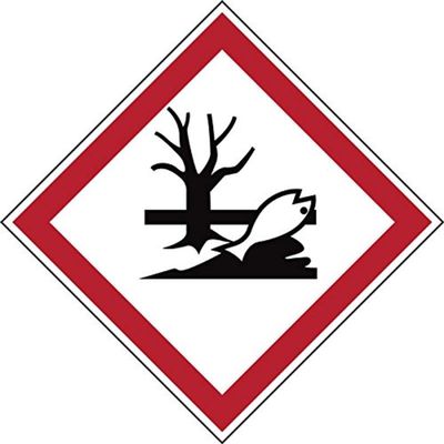 Brady 121194 Polyester GHS Environmental Picto Label , Black/Red On White, 1.5" Height x 1.5" Width, Pictogram "Environmental" (1 Per Card, 20 Labels)