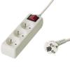 PremiumCord Power Strip with Mains Switch 7 m, 3 Sockets, Extension 230 V, 3 French Sockets Swivelling at 45, Quality Power Strip with Child Safety, Colour: White view 1