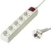 PremiumCord Power Strip with Mains Switch 3 m, 5 Sockets, Extension 230 V, 5 French Sockets Turned at 45, Quality Power Strip with Child Safety, Colour: White view 1