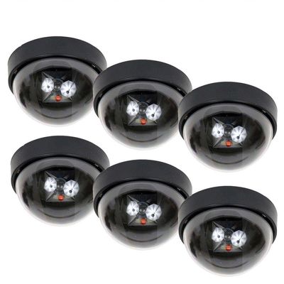VideoSecu 6 x Imitation Dummy Fake Dome Security Cameras with Flashing LED Home CCTV Simulated Surveillance with Free Warning Stickers CRR