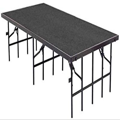 National Public Seating NPS-S488C Portable Stage with Carpet 48 x 96 x 8 in. - Grey