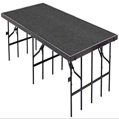 National Public Seating NPS-S488C Portable Stage with Carpet 48 x 96 x 8 in. - Grey