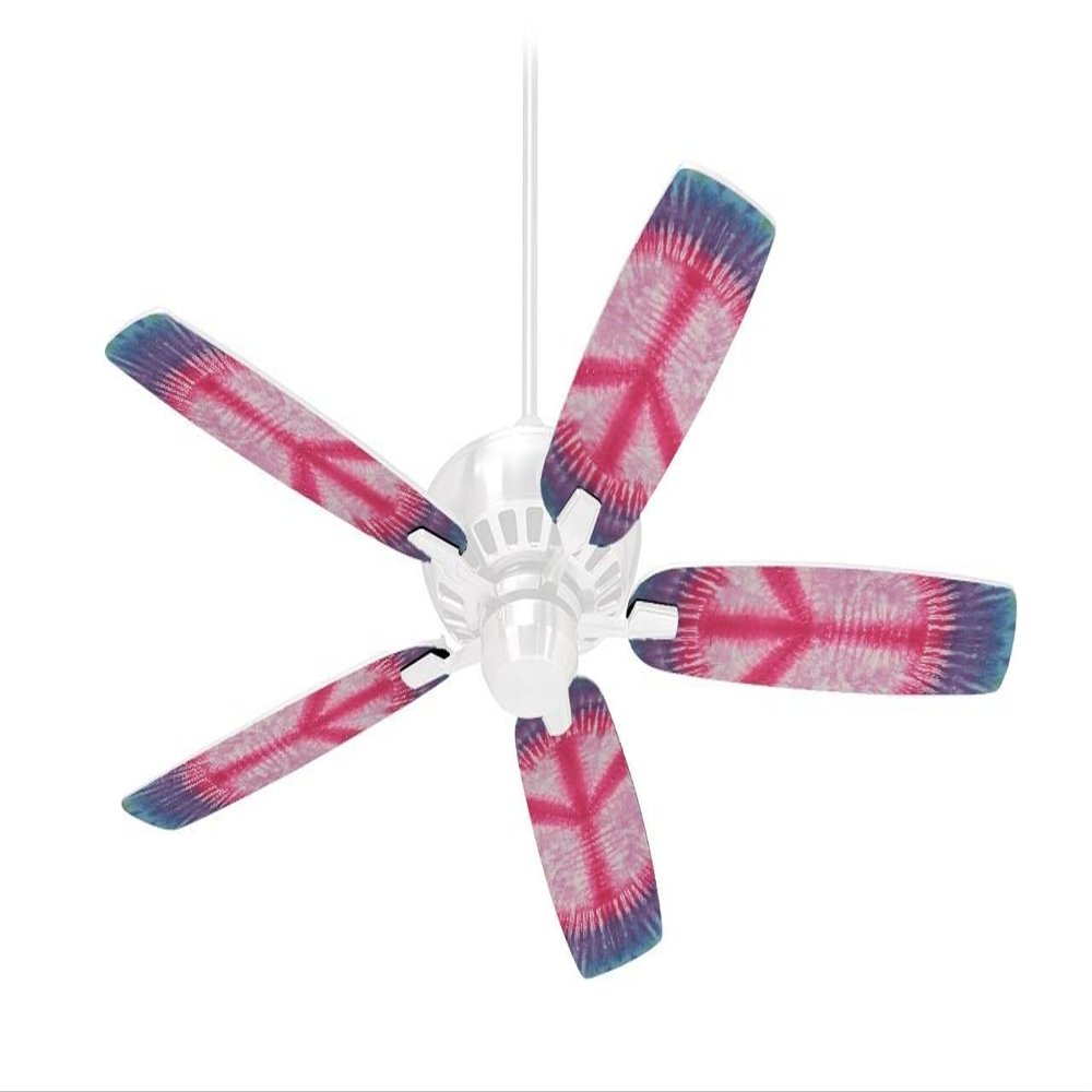 Tie Dye Peace Sign 108 - Ceiling Fan Skin Kit fits most 42 inch fans (FAN and BLADES SOLD SEPARATELY)