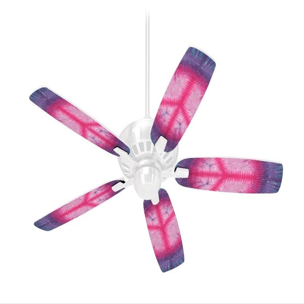 Tie Dye Peace Sign 110 - Ceiling Fan Skin Kit fits most 42 inch fans (FAN and BLADES SOLD SEPARATELY)