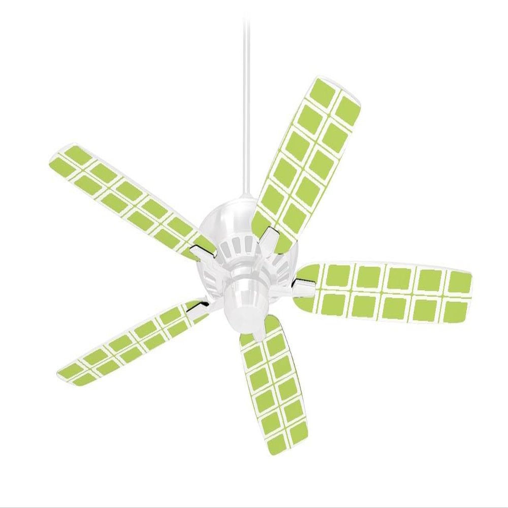 Squared Sage Green - Ceiling Fan Skin Kit fits most 42 inch fans (FAN and BLADES SOLD SEPARATELY)