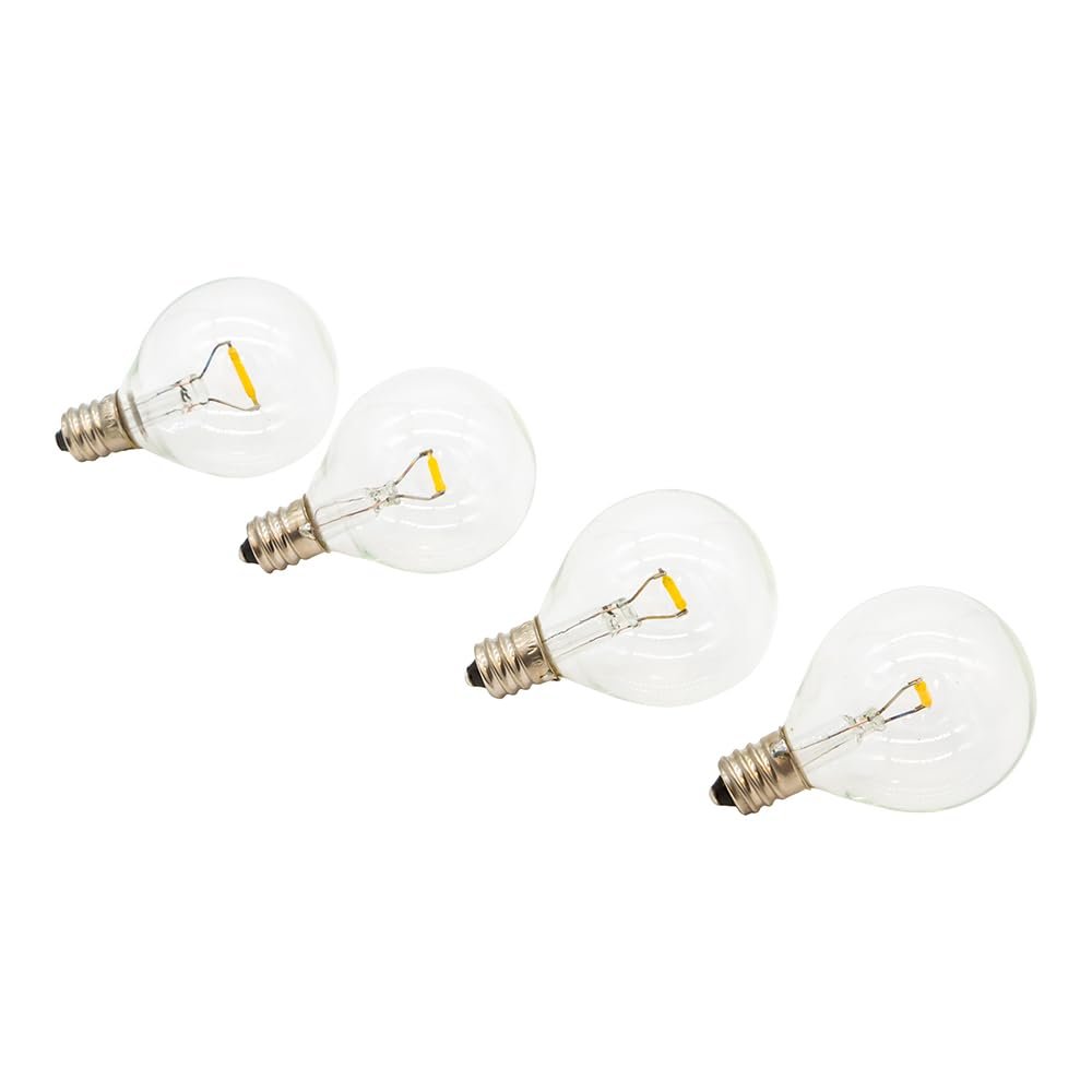 Kurt S. Adler G40 E12 Replacement LED Bulbs for B085M6HVPC, 4 Piece Set