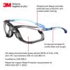 3M Safety Glasses, Virtua CCS, ANSI Z87, Anti-Fog, Clear Lens, Blue Frame, Corded Ear Plug Control System, Removable Foam Gasket view 2