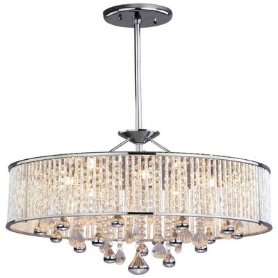 DVI Lighting DVP11005CH-CRY Pendant with Clear Crystals Shades, Chrome Finish