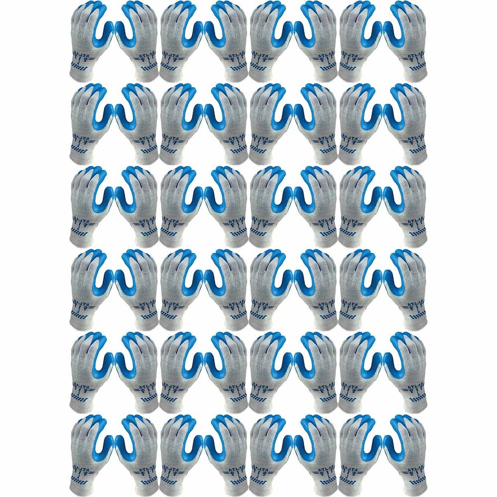 Atlas Fit 300 Blue Latex Palm-Dipped Blue Rubber Work Glove X-Large, 144-Pair