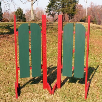Platinum Jumps 2 Panel Barn Door Wood Wing Standards 6 Foot White/Redwood