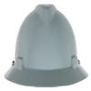 MSA 454731 V-Gard Full-Brim Hard Hat with Staz-on Pinlock Suspension | Polyethylene Shell, Superior Impact Protection, Self Adjusting Crown Straps - Standard Size in Gray view 1