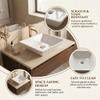 Renovators Supply Manufacturing Castle 16.5" Square White Countertop Vessel Bathroom Sink, Vitreous China, Overflow view 3