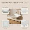 Renovators Supply Manufacturing Castle 16.5" Square White Countertop Vessel Bathroom Sink, Vitreous China, Overflow view 4
