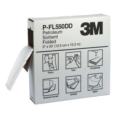 3M Petroleum Sorbent Folded P-FL550DD/T-F2001, High Capacity, 3 Box/Case