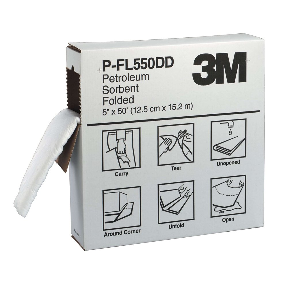 3M Petroleum Sorbent Folded P-FL550DD/T-F2001, High Capacity, 3 Box/Case