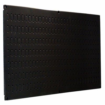 Wall Control Pegboard 16in x 32in Horizontal Black Metal Pegboard Tool Board Panel