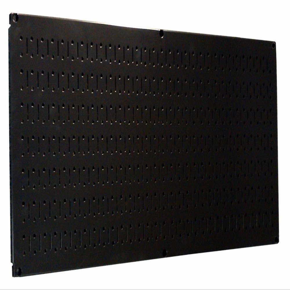 Wall Control Pegboard 16in x 32in Horizontal Black Metal Pegboard Tool Board Panel