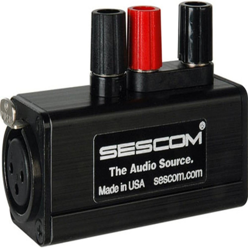 Sescom SES-MKP-21 Professional Female XLR 3 Binding Post Line Tap Adap