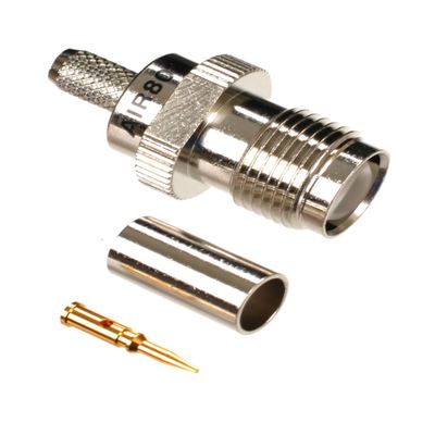AIR802 Reverse-Polarity (RP) TNC Jack (Female) Crimp Connector for Cable Types CA195, RG58/141/142, Times Microwave's LMR195, Belden 8240/8219