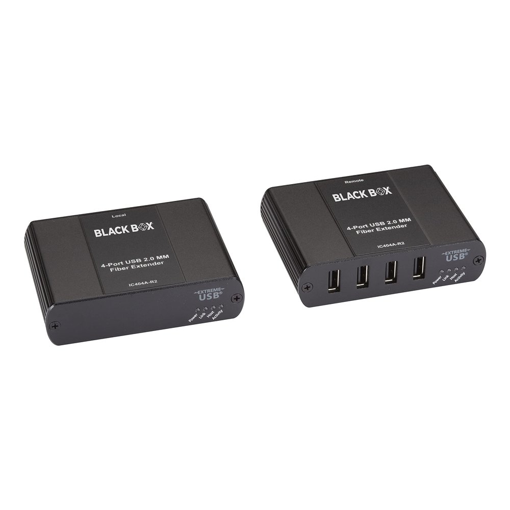 Black Box USB Ultimate Extender Over Multimode Fiber, 4-Port