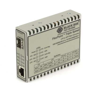 Black Box FlexPoint Media Converter - 10BASE-T/100BASE-TX/1000BASE-T to 100BASE-X/1000BASE-X SFP