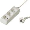 PremiumCord 3 m Power Strip 3 Sockets, Extension 230 V, 3 French Sockets Swivelling at 45, Quality Power Strip with Child Safety, Colour: White view 1