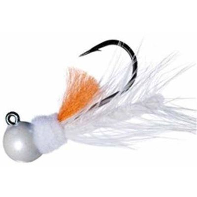 Hawken AJH14028 Aerojig Hackle Jig 1/4 oz, 1/0 Hook, White/Orange