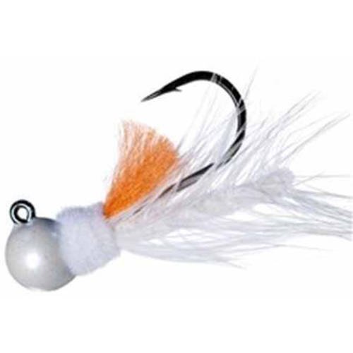 Hawken AJH14028 Aerojig Hackle Jig 1/4 oz, 1/0 Hook, White/Orange